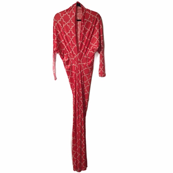 Coral Long Sleeve Multi Way Reversible Maxi Dress - Picture 2 of 3